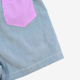 Shorts | Green & Lila | 7-8Y