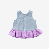 Top | Green & Lila | 7-8Y