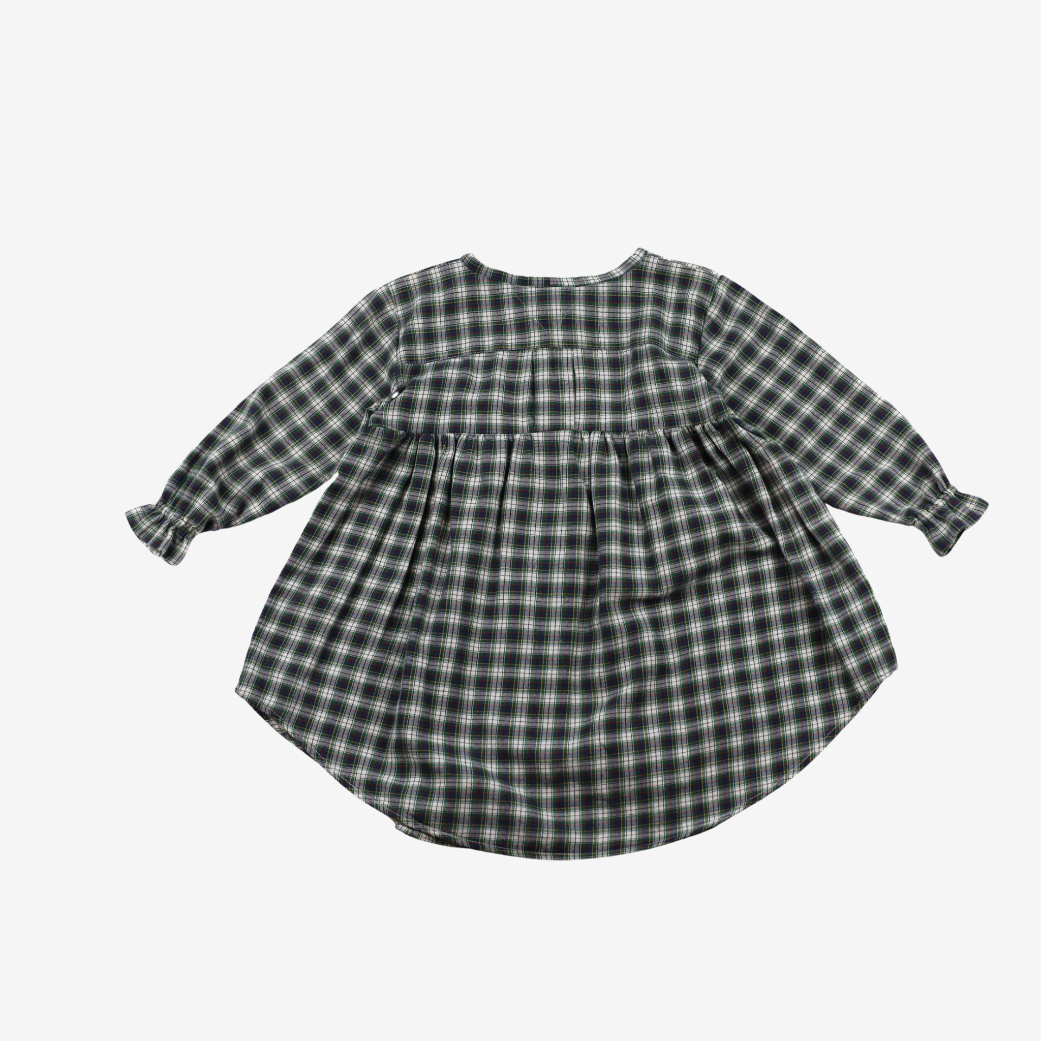 Sleeve Dress | Green Checks | 3-4Y