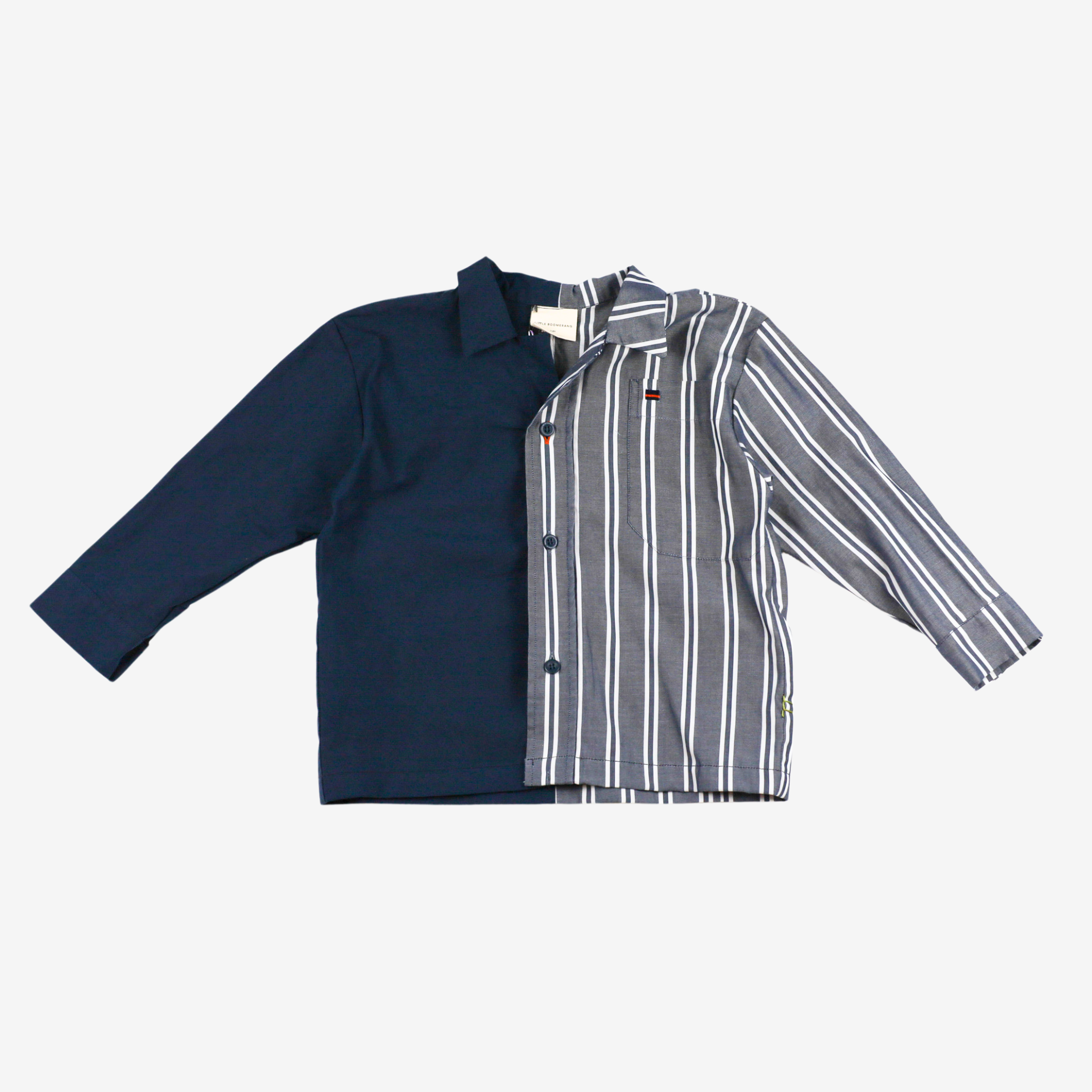 Sleeve Shirt | Blue & Stripes | 1-2Y