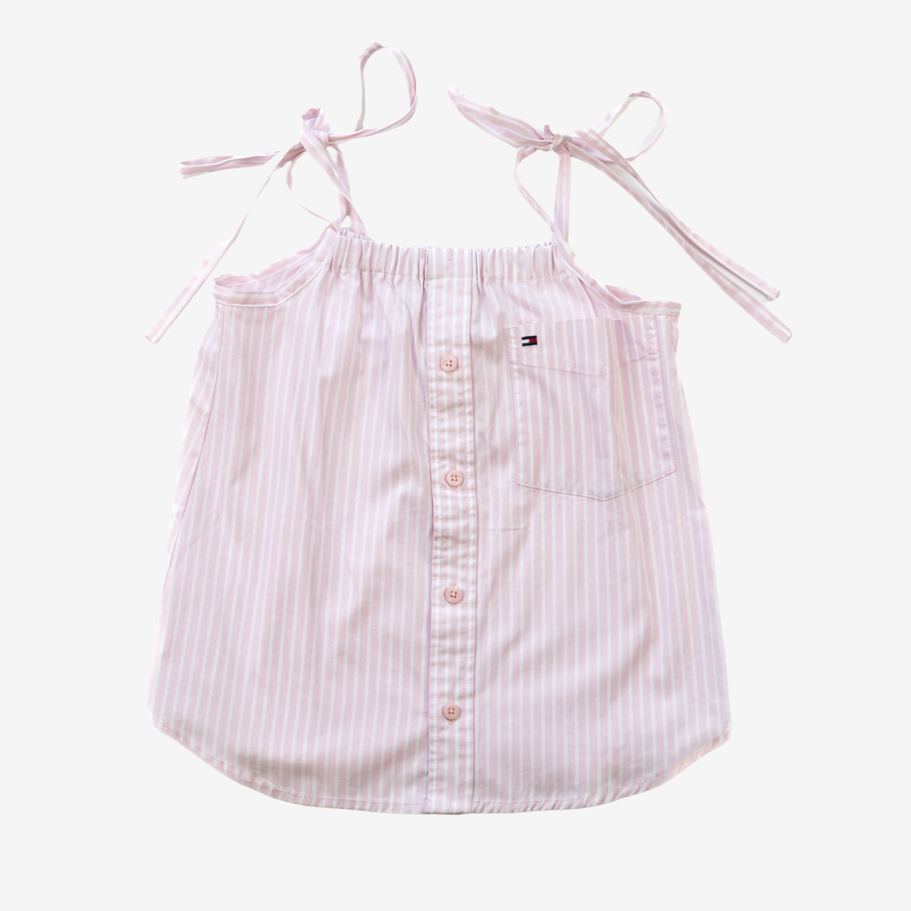 Strap Dress | Pink & White | 1-2Y