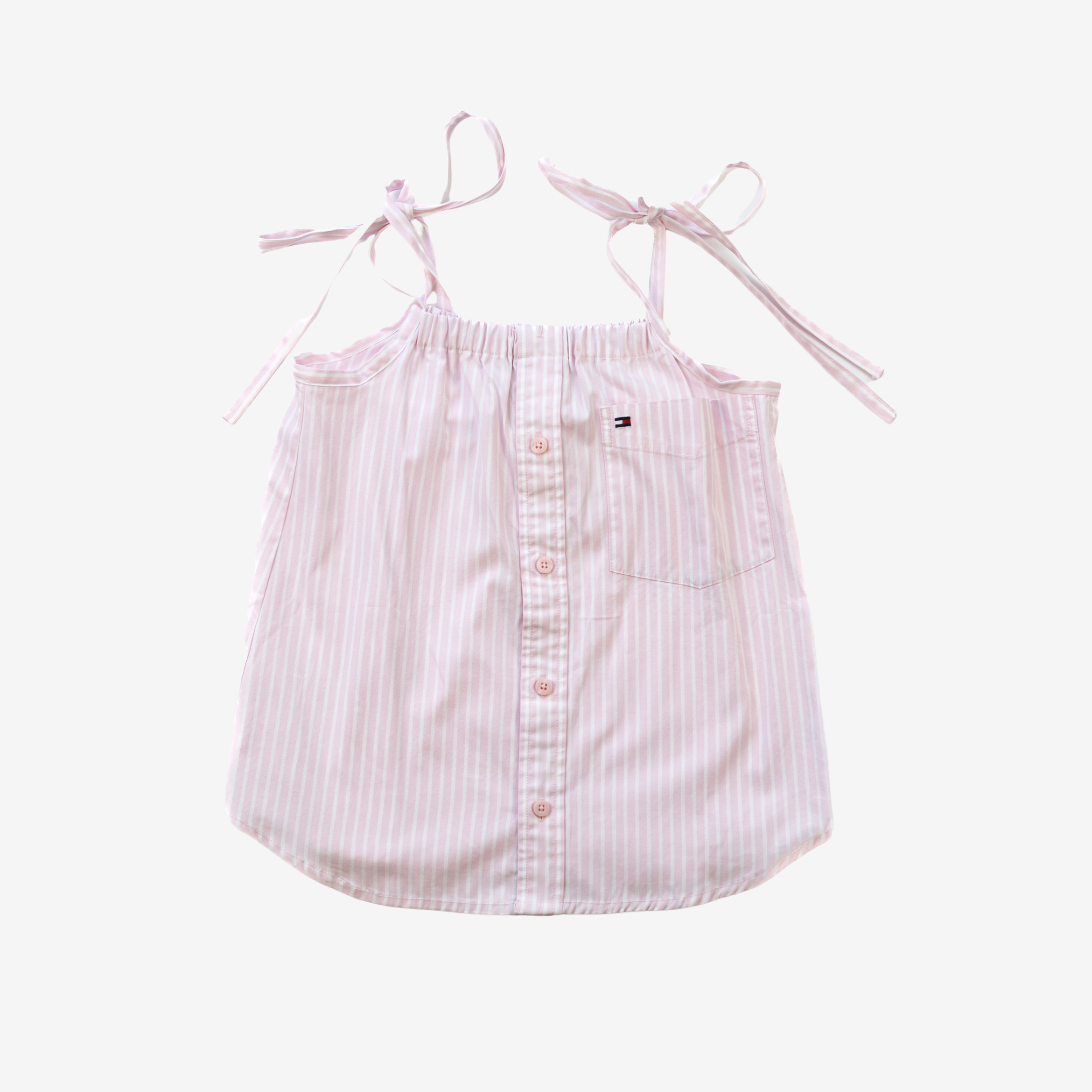 Strap Dress | Pink & White | 1-2Y