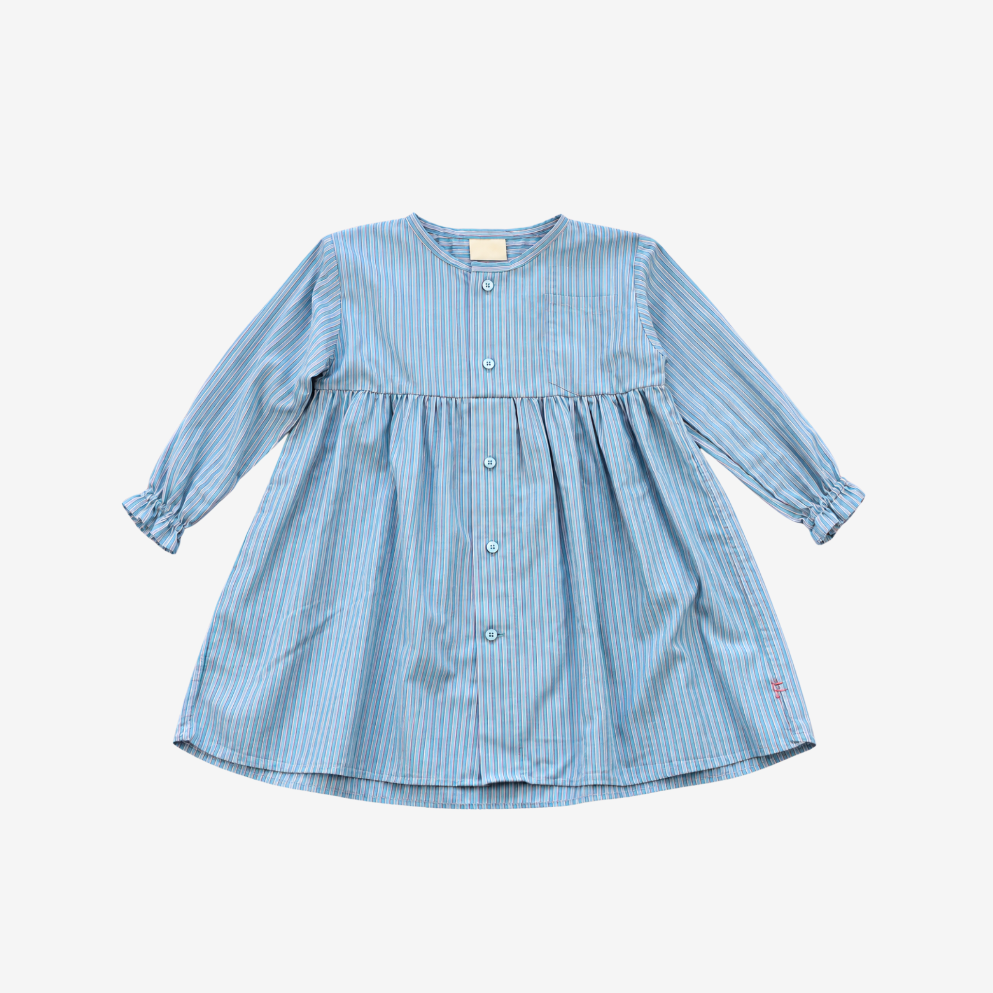 Sleeve Dress | Aqua Stripes | 2-3Y