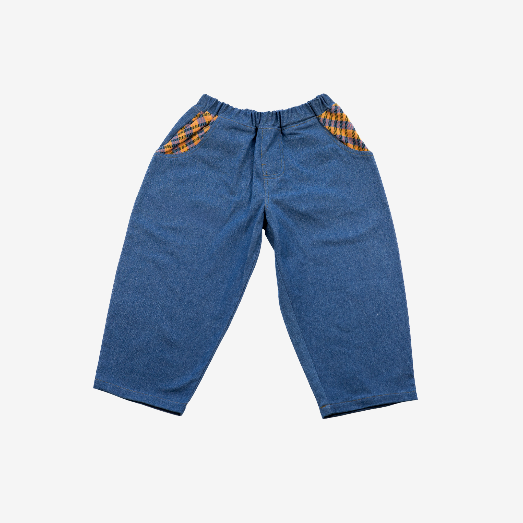 Jeans | Orange Checks | 2-3Y