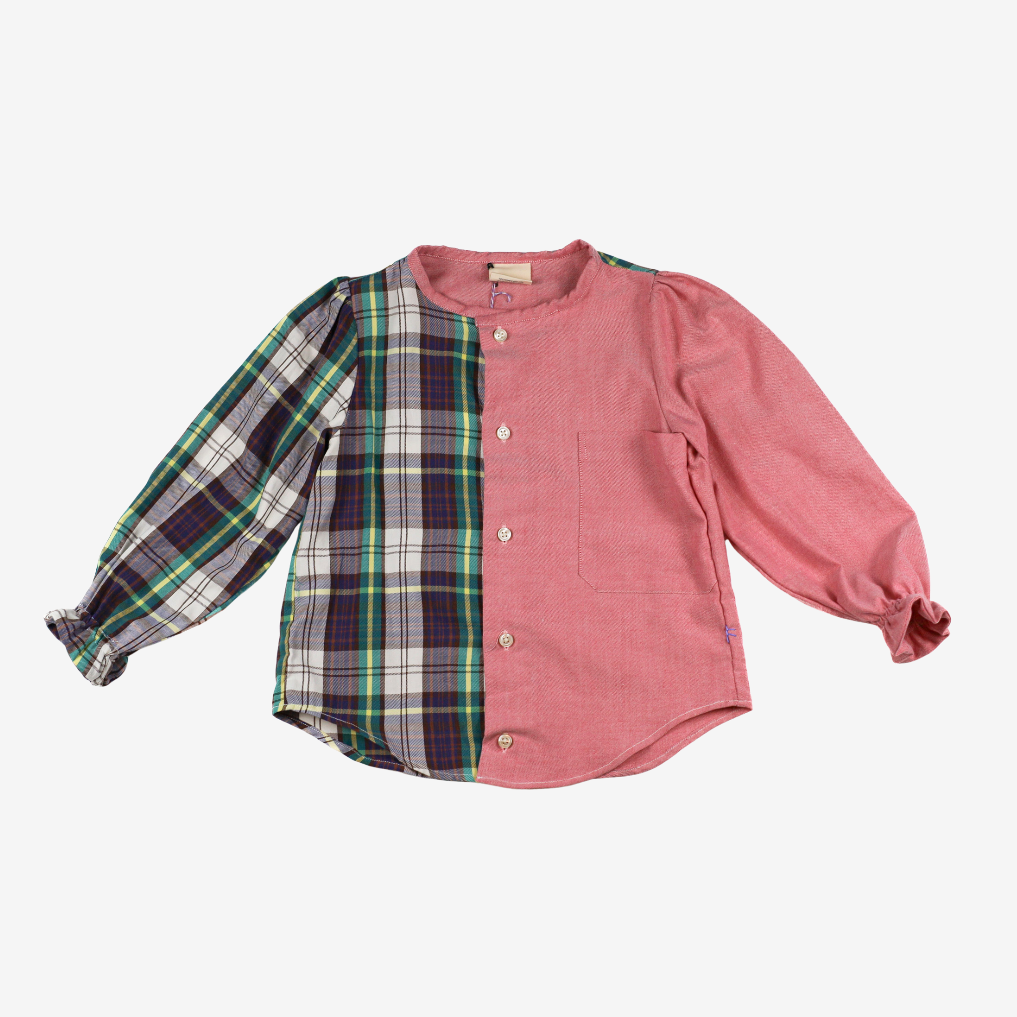 Blouse | Coral & Green | 5-6Y