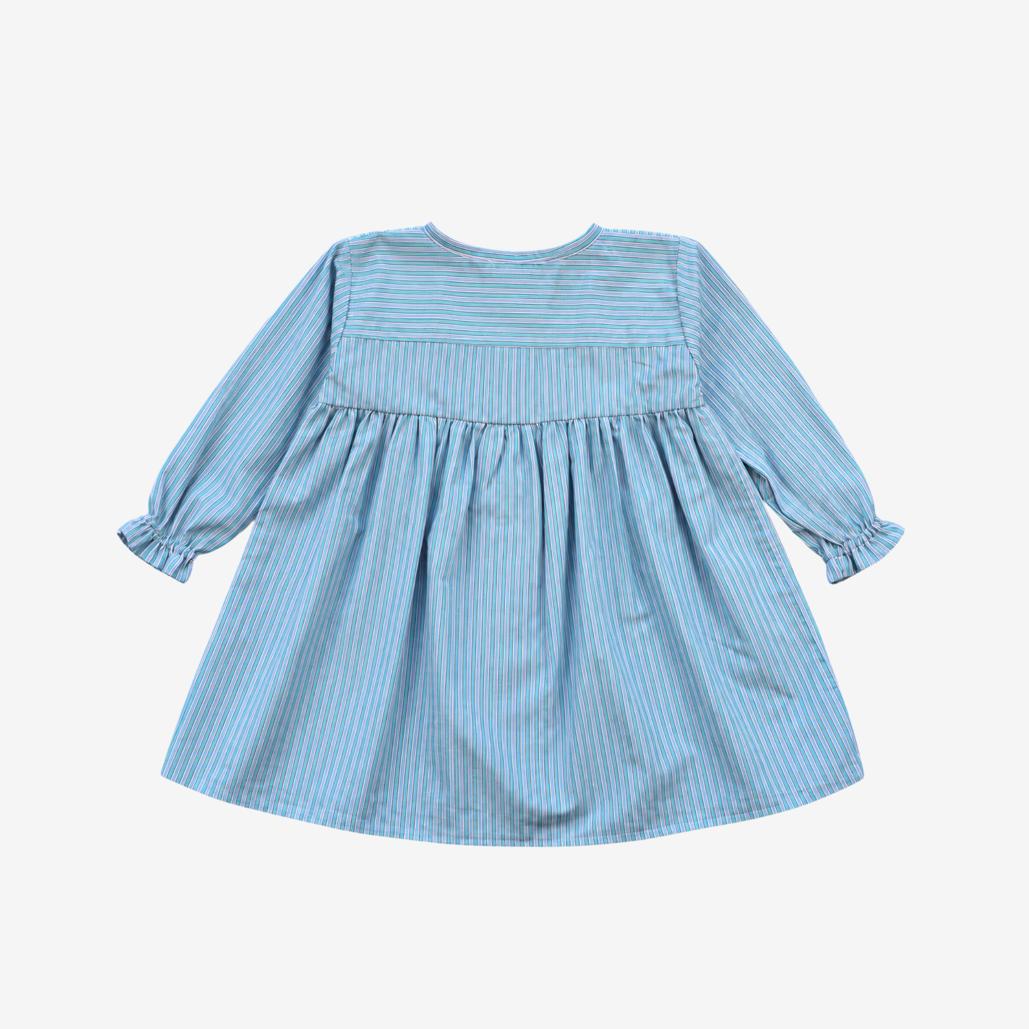 Sleeve Dress | Aqua Stripes | 2-3Y