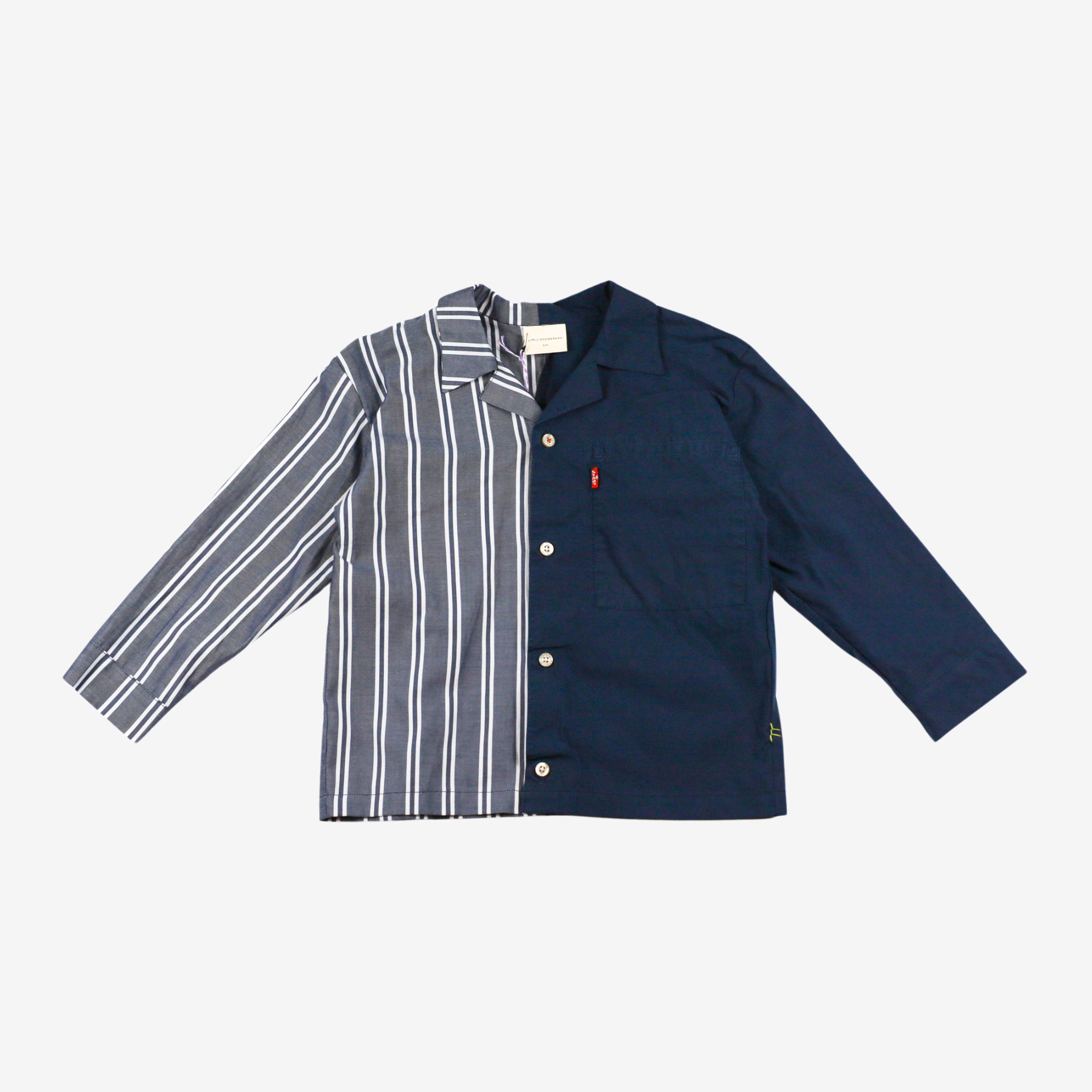 Sleeve Shirt | Blue & Stripes | 3-4Y