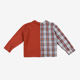 Sleeve Shirt | Red & Checks | 3-4Y