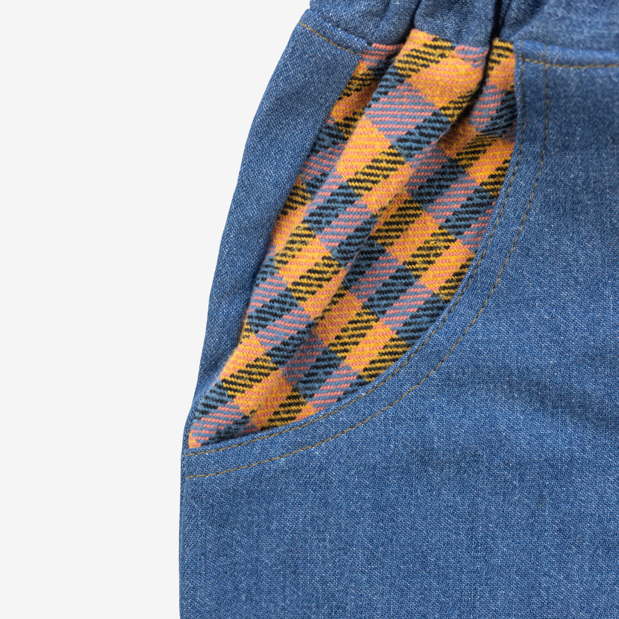 Jeans | Orange Checks | 2-3Y