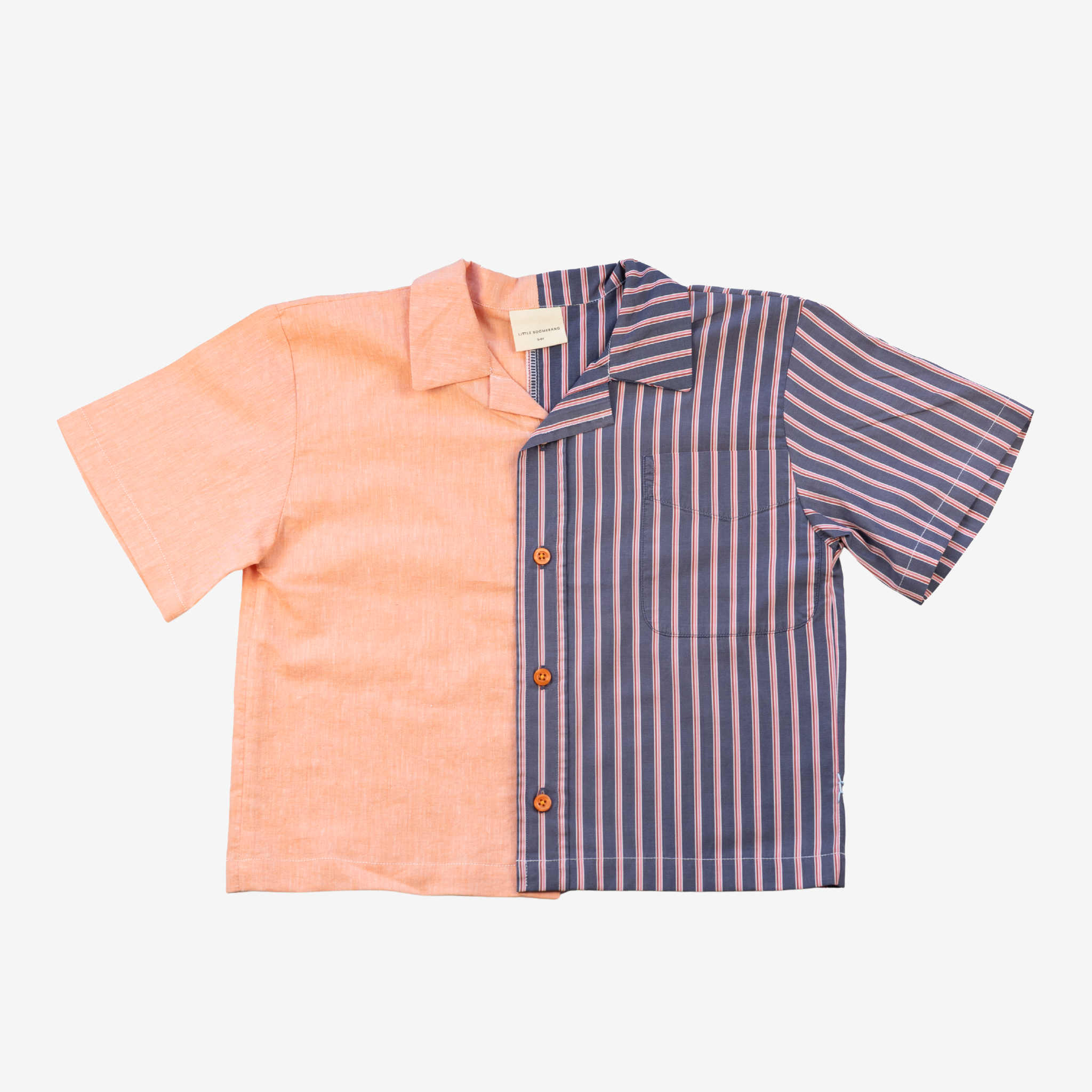 Shirt | Orange & Grey | 5-6Y