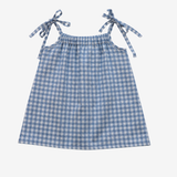 Strap Dress | Blue Linnen Checks | 5-6Y