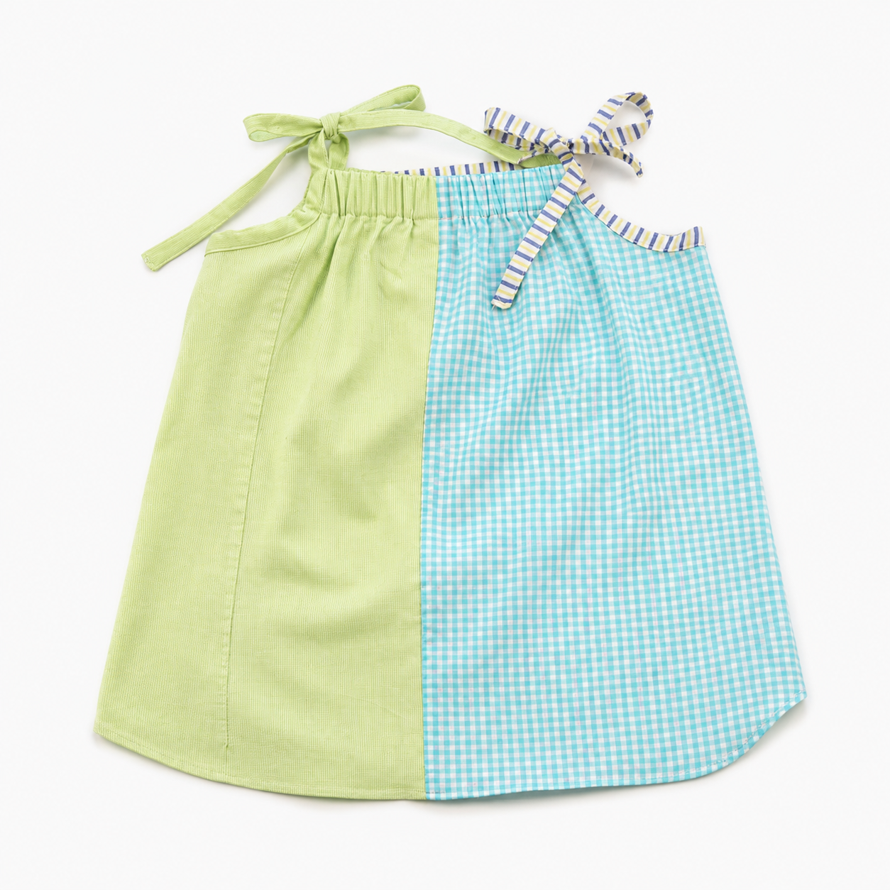 Strap Dress | Green & Blue | 1-2Y