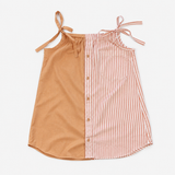 Strap Dress | Orange & White | 5-6Y