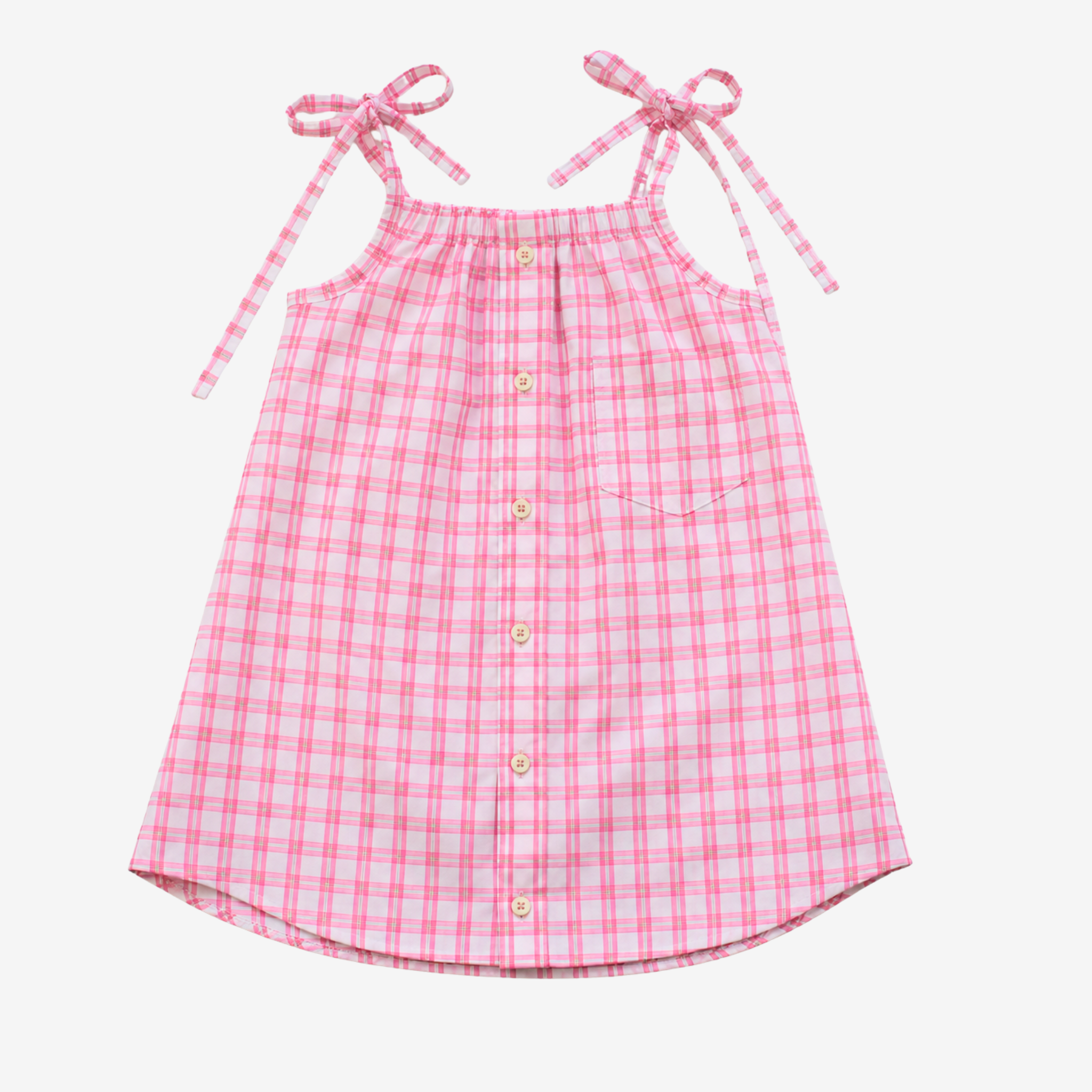 Strap Dress | Pink Checks | 3-4Y