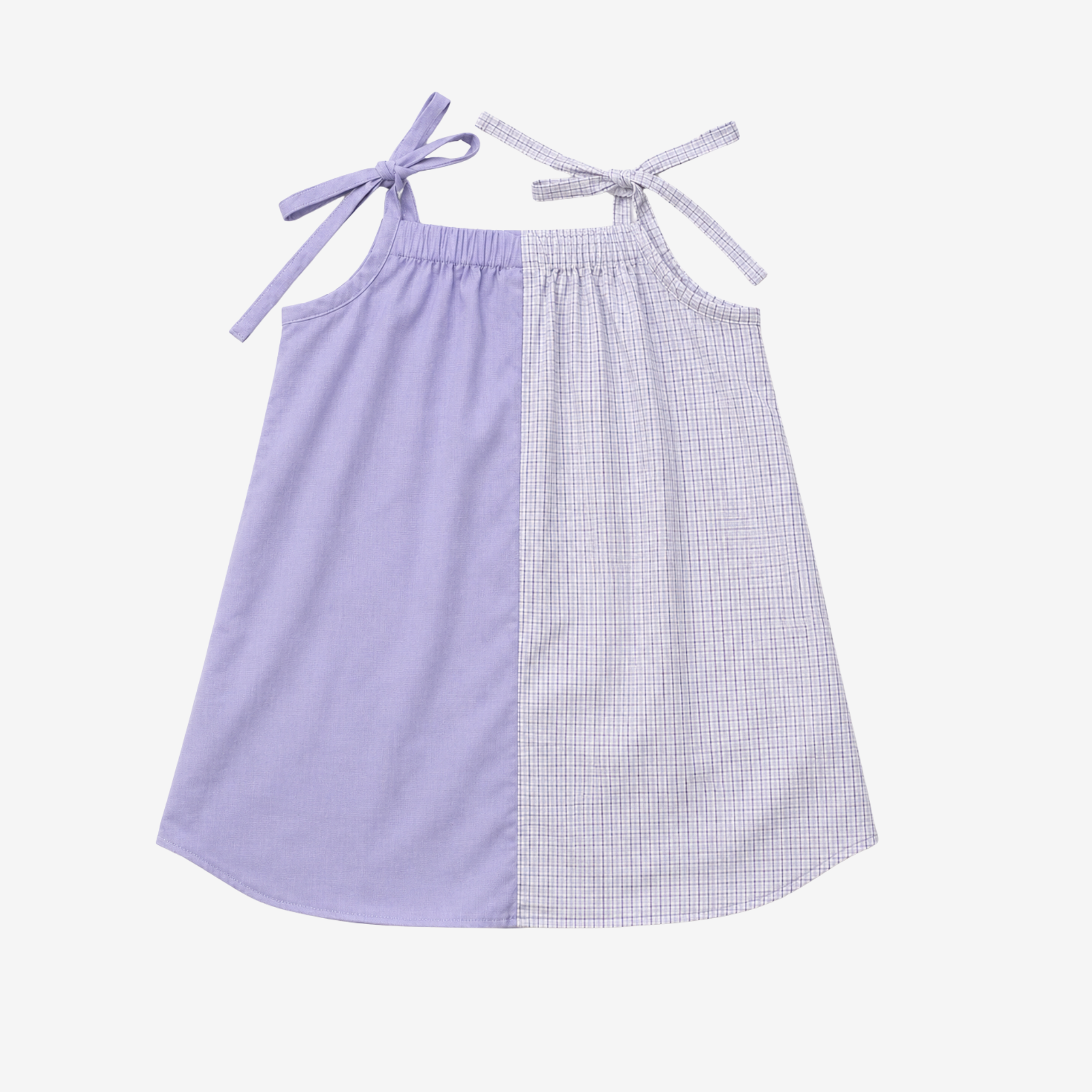Strap Dress | White & Lila | 5-6Y