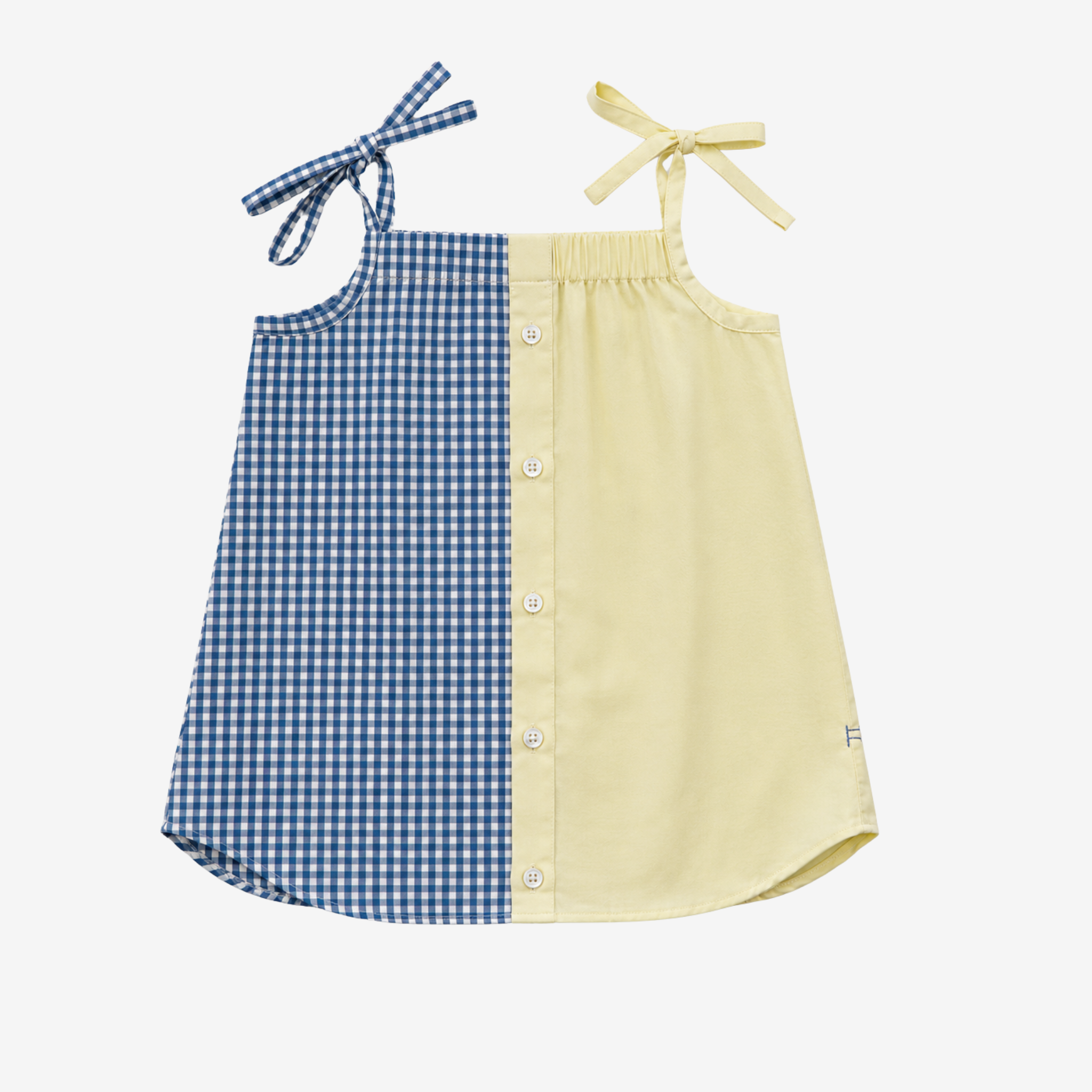 Strap Dress | Yellow & Blue | 1-2Y