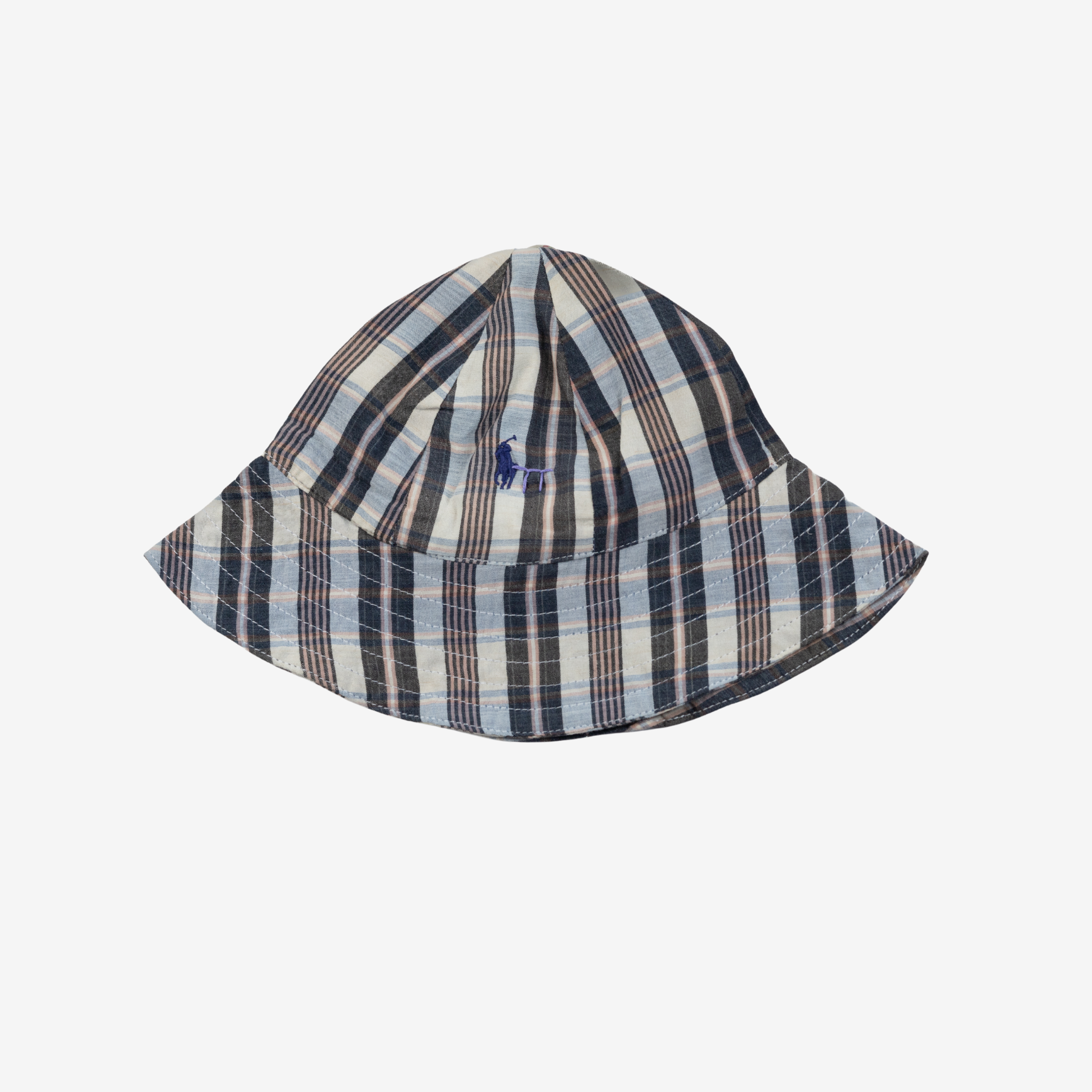 Bucket Hat | Grey & Blue Stripes | 1-4Y