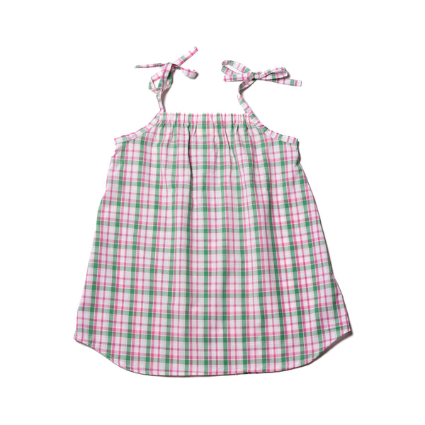 Strap Dress | Green & Pink - Little Boomerang